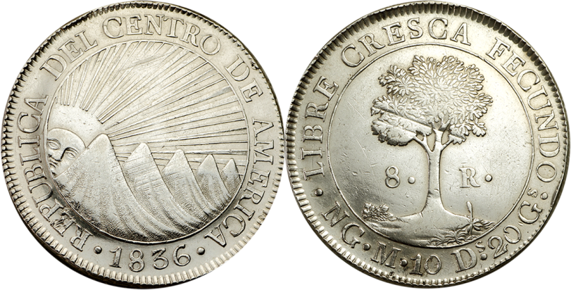 8 Reales. República de Centro de América 1824 963